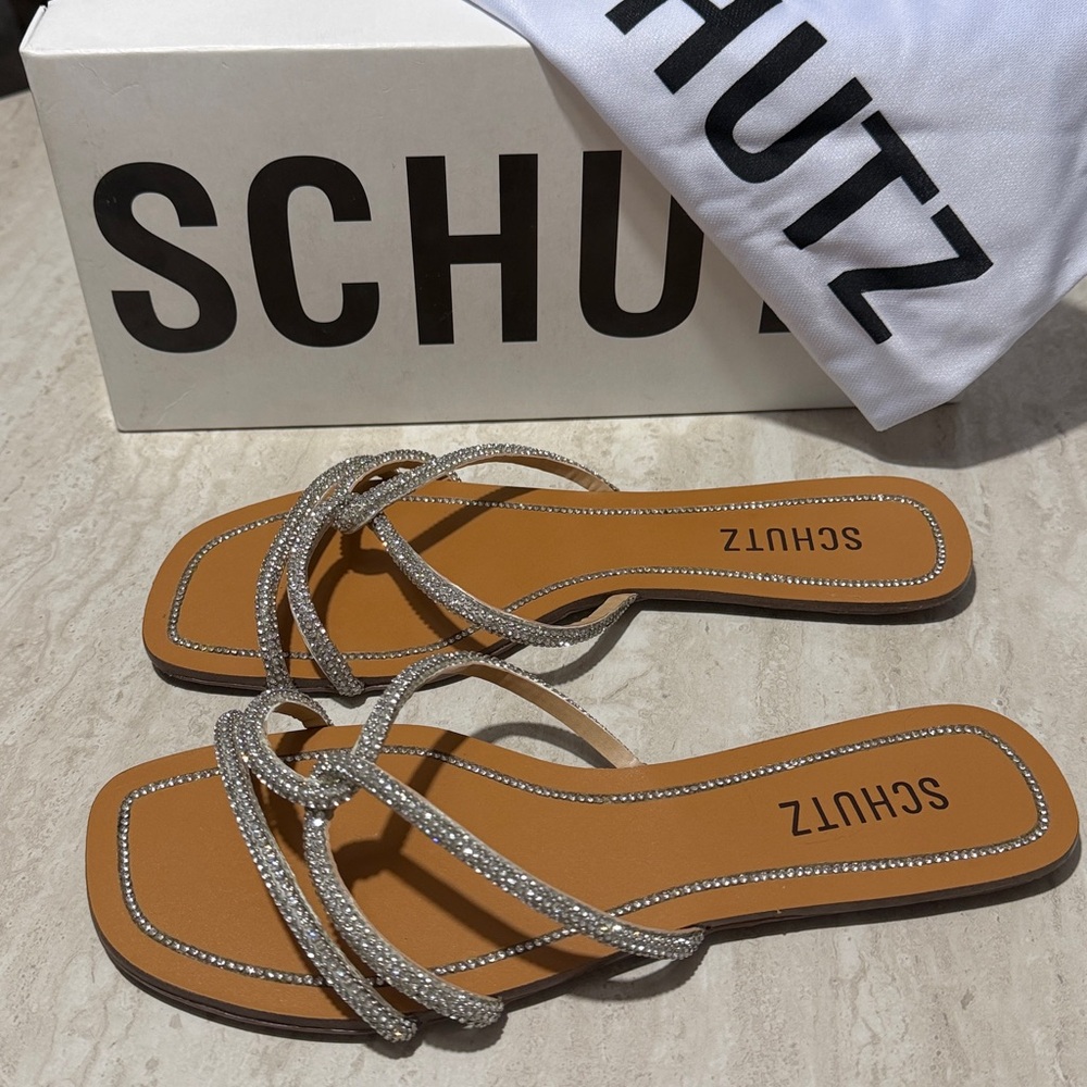 NIB Schutz Honey Cristal Suede Sandals *7.5